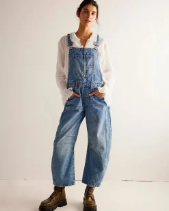 Free People We The Free Good Luck Barrel Overalls - Ultra Light Beam^ Dresses + Jumpsuits