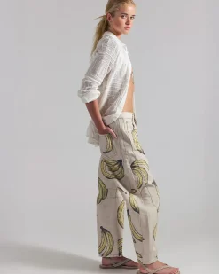 Free People We The Free Good Luck Printed Barrel Jeans - Go Bananas^ Bottoms